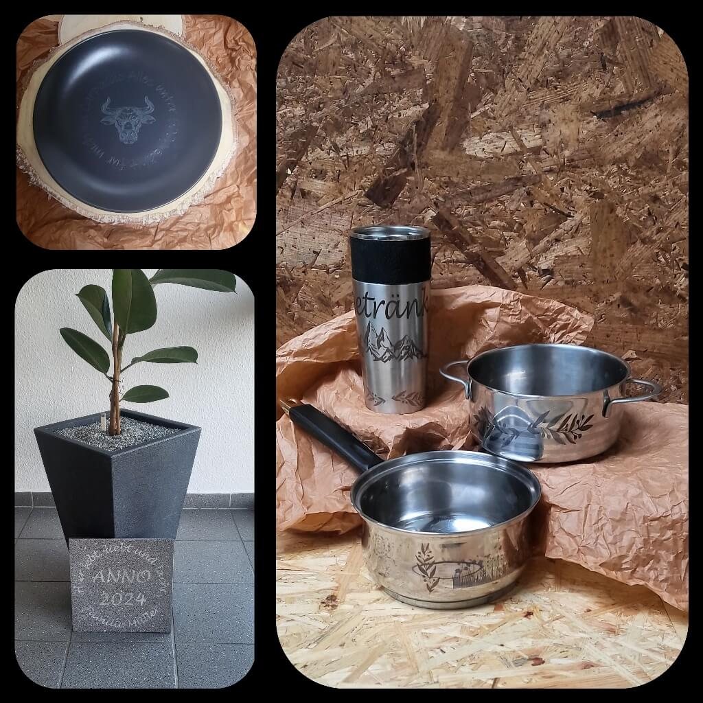 Töpfe und Becher